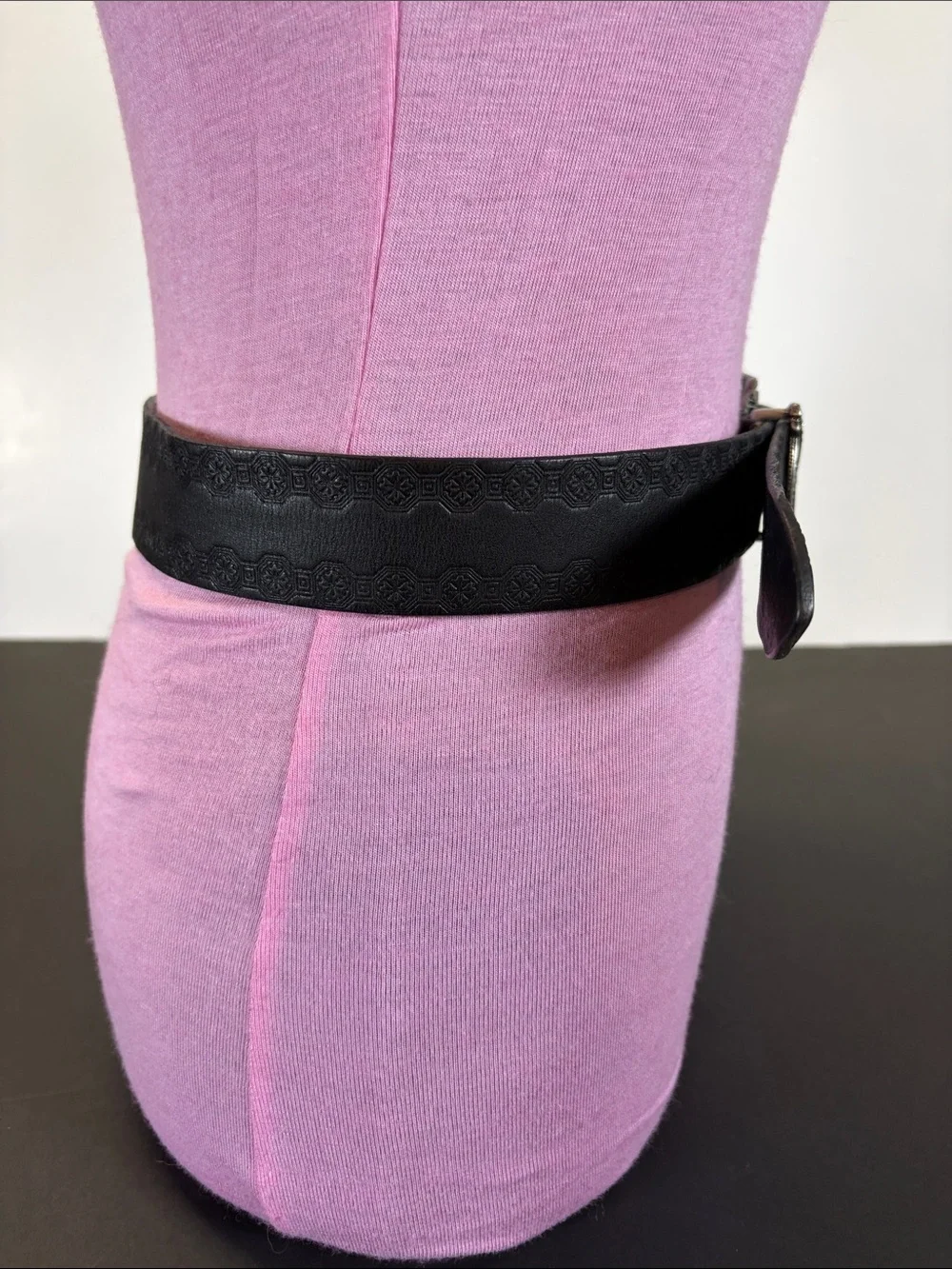 Linea Pelle Genuine Leather Studded Crystal Buckle Belt Size Small